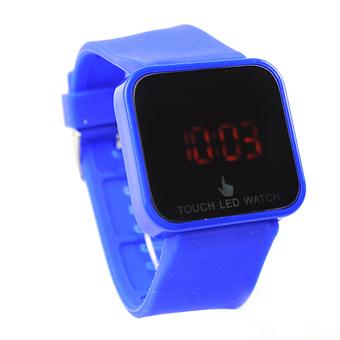 LED Touch Screen Sport Digital Unisex Silicone Strap (Dark Blue) (Intl)  