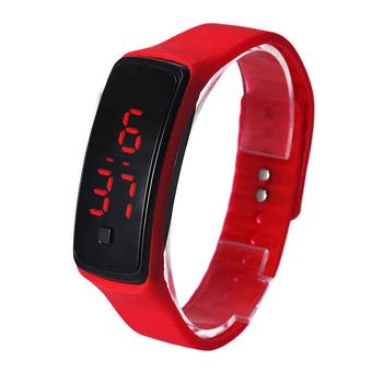 LED Watch 2015 Fashion Sport Digital Watch Silicone Running Bracelet Watch for Women Men Kids Wristwatch Relogio Feminino Clock (Red) (Intl)  