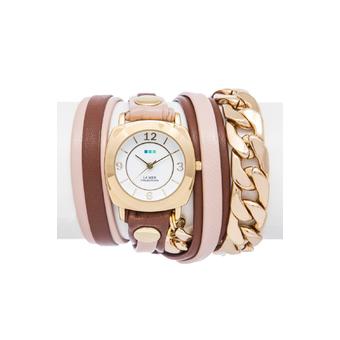 La Mer Collections Brooklyn Wrap Mixed Layer - Jam Tangan Wanita - Cokelat - Leather  