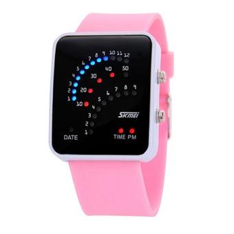 Lady's Creative Fan-shaped LED Fashion Electronic Wristwatches(Pink)(INTL)  