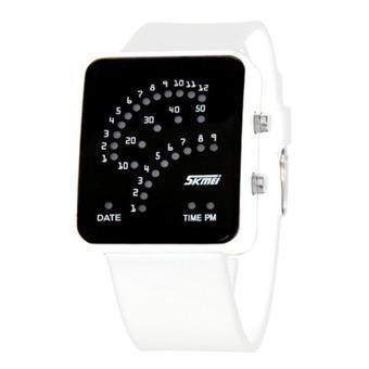 Lady's Creative Fan-shaped LED Fashion Electronic Wristwatches(White)(INTL)  