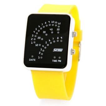 Lady's Creative Fan-shaped LED Fashion Electronic Wristwatches(Yellow)(INTL)  