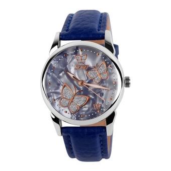 Lady's Elegance Fashion Watch With Butterfly Pattern Quartz Wristwatch(Blue)(INTL)  