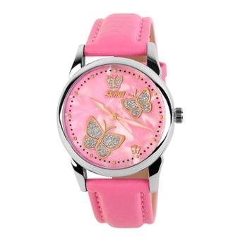 Lady's Elegance Fashion Watch With Butterfly Pattern Quartz Wristwatch(Pink)(INTL)  