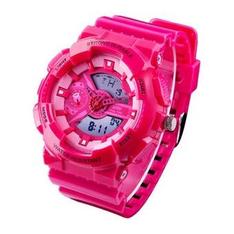 Lady's LED Outdoor Sports Electronic Watch With Water Resistant Jelly Wristwatches(Red)(INTL)  