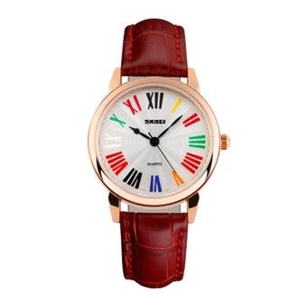 Lady's Tide Waterproof Colorful Roman Word Personality Fashion Wristwatches(Red)(INTL)  