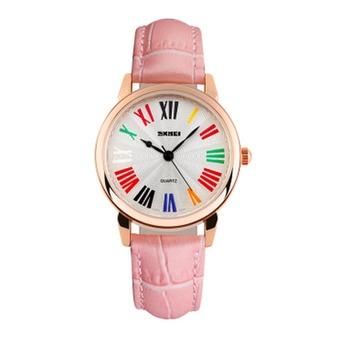 Lady's Tide Waterproof Colorful Roman Word Personality Fashion Wristwatches(Pink)(INTL)  