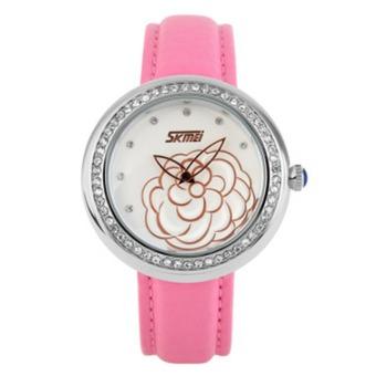 Lady's Vogue Quartz Watch Enchased Diamonds Fashion Wristwatch(Pink)(INTL)  