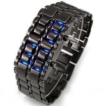 Lava Iron Samurai Metal LED Faceless Stainless Steel Bracelet Watch Wristwatch for Men Women Gift (Intl)  