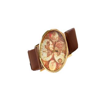 Leather Alloy Vintage Analog Quartz Watches Wristwatch (BROWN)  