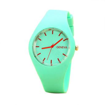 Leisure Sports Candy-colored Jelly Watch Silicone Strap Light Green  