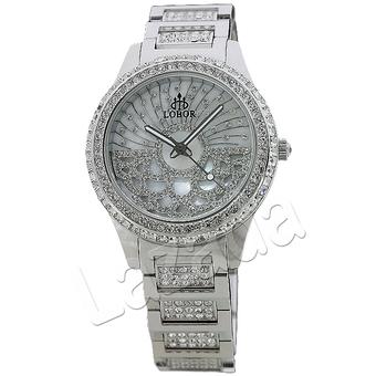 Lobor A 1211 Jam Tangan Wanita Permata Swarovski - White Stainless  