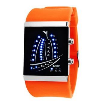 Lovers Creative LED Smooth Sailing Shaped With Waterproof Fashion Electronic Wristwatches(Orange) (Intl)  