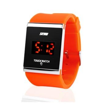 Lovers Creative LED Touch Screen Fashion Electronic Wristwatches(Orange) (Intl)  