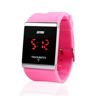 Lovers Creative LED Touch Screen Fashion Electronic Wristwatches(Pink) (Intl)  