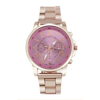 Luxury Stylish Fashion Stainless Steel Quartz Sports Dial Wrist Watch Pink  