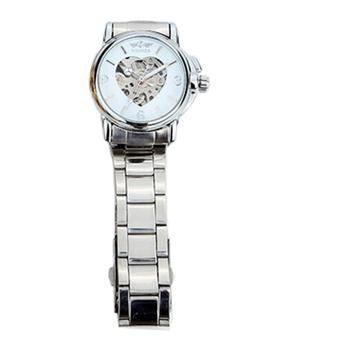 Luxury Women Sports Skeleton Watches Winner Self-wind Watch Relogio Feminino Montre Femme Women Full Steel Watches Silver (Intl)  