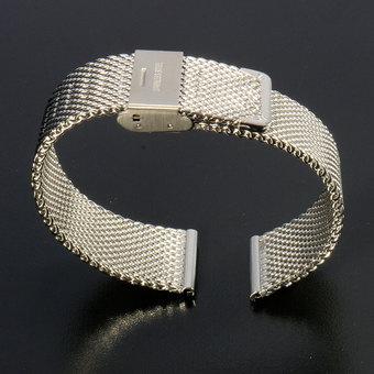 Magnetic Closure Milanese Woven Watch Band Strap for Apple Watch (Silver)  