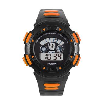 Men boy Multi Function Sports Watch LED Analog Digital Waterproof Orange  