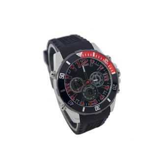 Men's Quartz & LED Electronics Dual Time Display Wrist Watch 1 x CR2016(Black + Red)  