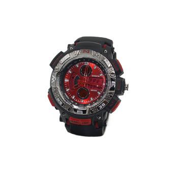 Men's Quartz and LED Electronics Dual Time Display Wrist Watch 1 x CR2016 (Black/Red)  