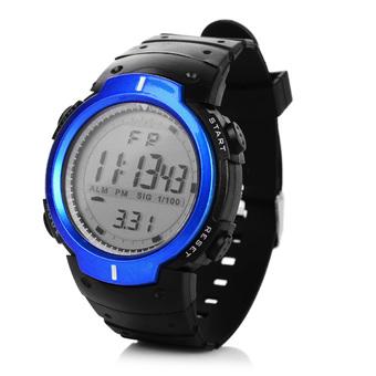 Men's Water-resistant Digital Sports Watch w/ LED Light - Black + Blue (1 x CR2025) (Intl)  