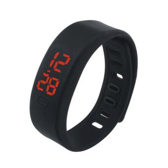 Mens Womens Rubber LED Watch Date Sports Bracelet Digital Wrist Watch Black  