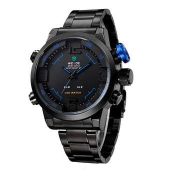 Multi Function Quartz Digital Mens Military Sport Wrist LED Watch Blue  