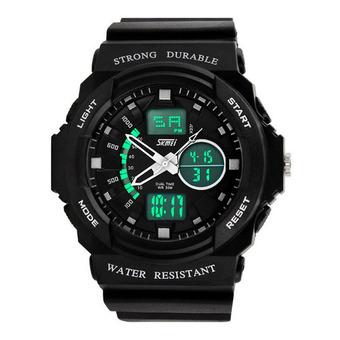 Multi Function Waterproof Digital LCD Alarm Date Mens Military Sport Wrist Silver  