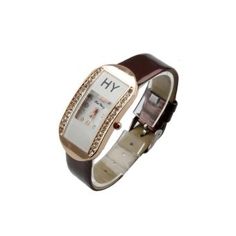 MyMei Women's WH066 Brown+White+Golden Quartz Analog Watch 86185  