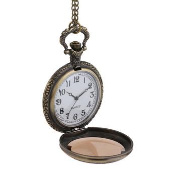 NEW Antique Vintage Bronze Tone Pendant Pocket Quartz Watch Chain Necklace Gift (Intl)  