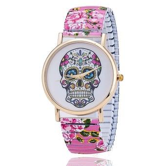 New Arrival Skull Gothic Wristwatches GENEVA Flower Watches (Red) (Intl)  