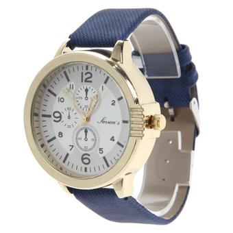 New Arrive Fashion Casual Watch Women Leather Strap Sport Watch Royal Blue (Intl)  