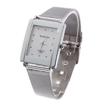 New Classic Mens Womens Steel Band Quartz Analog Wrist Watch Watches White  