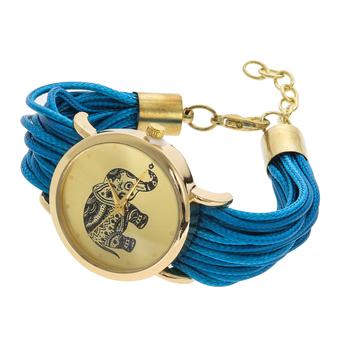 New Fashion Casual Bracelet Elephant Quartz Analog Women Watch (Skyblue) (Intl)  