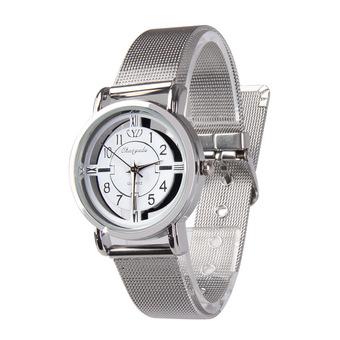 New Minimalism Women Fashion Stainless Steel Mesh Band Analog Wrist Watch  