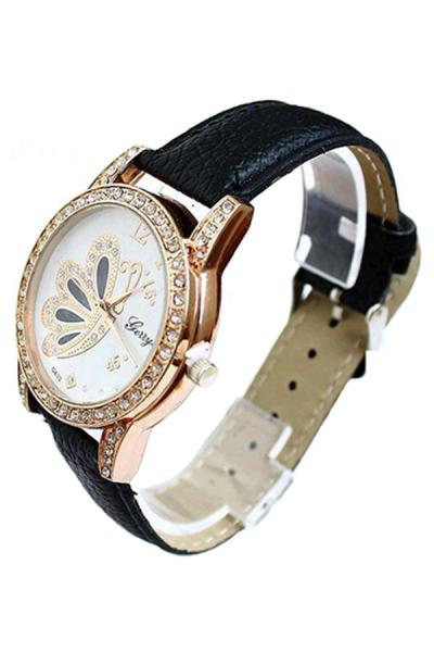 Norate Analog Quartz Women's Black Butterfly Rhinestone Wrist Watch