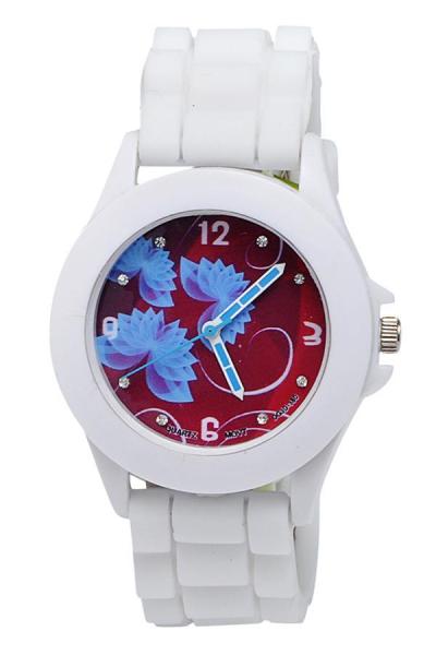 Norate Case Galaxy Silicone Analog Quartz Wrist Watch Red