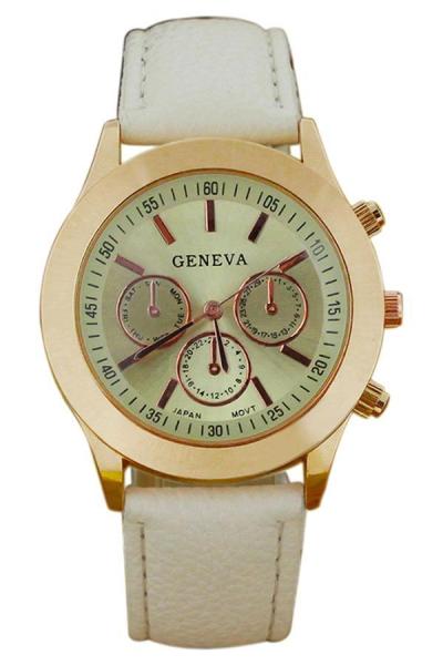 Norate Geneva Jam Tangan Wanita - Beige - Strap Kulit Sintetis