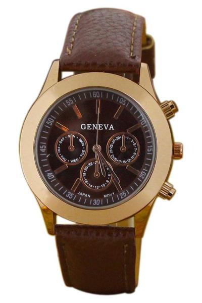 Norate Geneva Jam Tangan Wanita - Coffee - Strap Kulit Sintetis