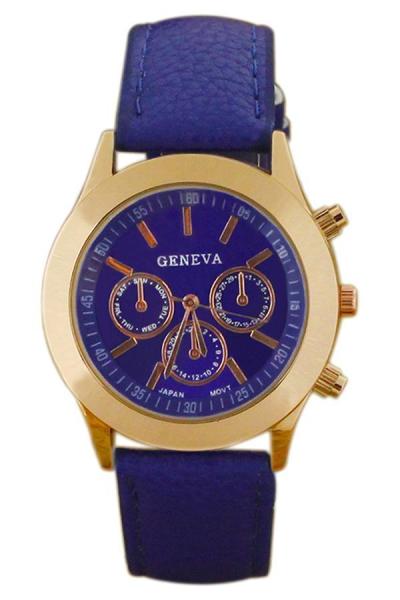 Norate Geneva Roman Watch - Jam Tangan Wanita - Dark Blue - Strap Leather