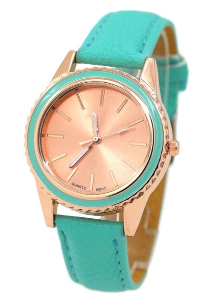 Norate Geneva Watch - Jam Tangan Wanita - Mint Green - Strap Leather