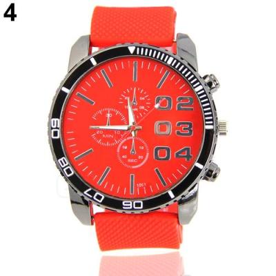 Norate Jam Tangan Pria - Stainless Steel Dial Silicone Rubber Band Red