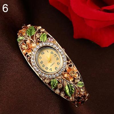 Norate Jam Tangan Wanita - Alloy Flower Bracelet Watch - Golden