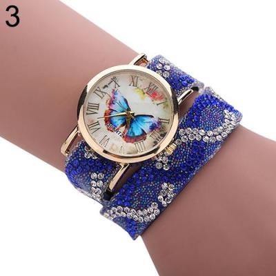 Norate Jam Tangan Wanita - Baroque Rhinestone Band Royal Blue