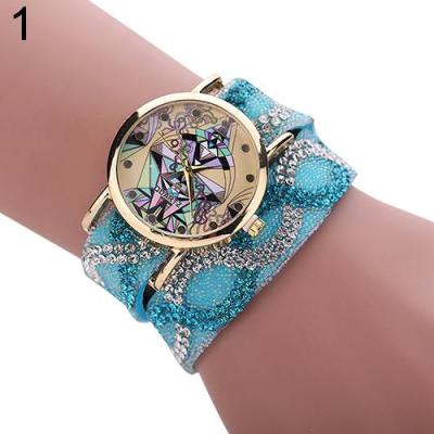 Norate Jam Tangan Wanita - Baroque Rhinestone Band Sky Blue