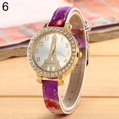 Norate Jam Tangan Wanita - Eiffel Tower Dial - Faux Leather Band - #6