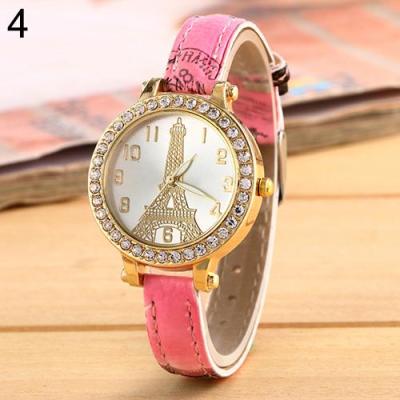 Norate Jam Tangan Wanita - Eiffel Tower Dial - Faux Leather Band - #4