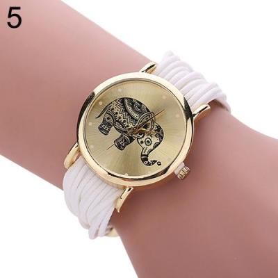 Norate Jam Tangan Wanita - Elephant Dial Multi Layers Wrap White