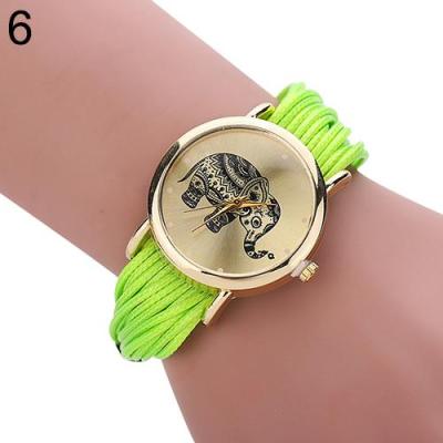 Norate Jam Tangan Wanita - Elephant Dial Multi Layers Wrap Green